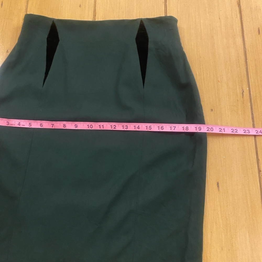 Escada Women’s Wool Green Black Lined Knee Length Skirt Classic Business M - Picture 12 of 13